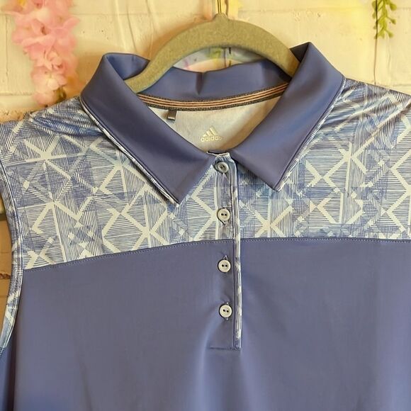 Adidas Sleeveless Golf Button Up Collar Top Large - Picture 3 of 9